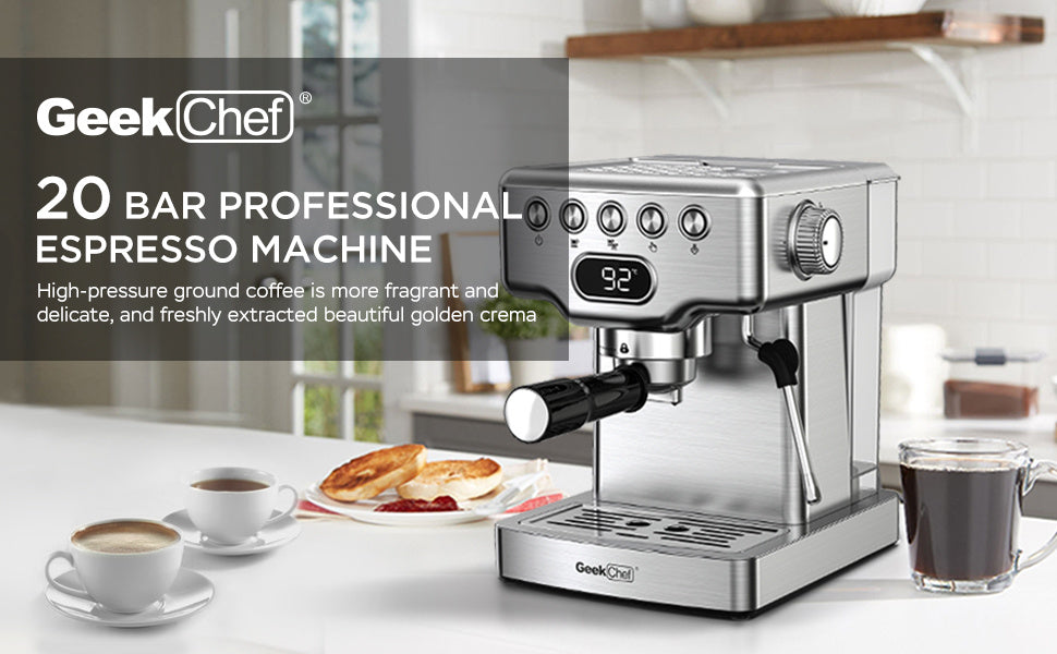 Professional Espresso Machine 20 Bar - Coffee Maker with Milk Frother | 1.8L