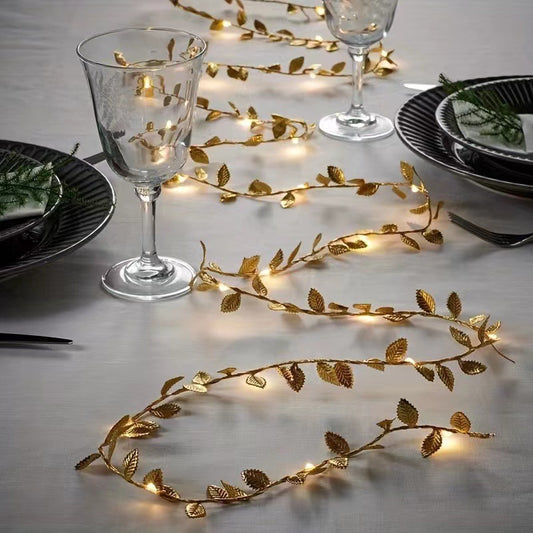 Christmas or wedding Decoration LED Golden Leaf Light