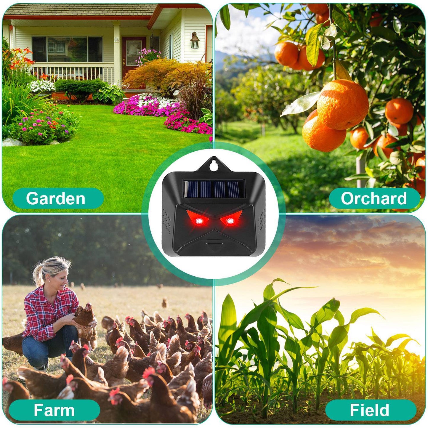4Pcs Solar Spooky Eyes Light - Halloween Predator Deterrent & Scary Outdoor Decoration