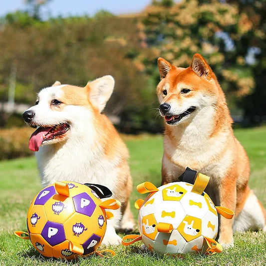 Interactive Dog Soccer Ball - Durable Chew Toy for Outdoor Training & Play