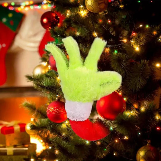 Grinch Arm Christmas Tree Decoration - Green Monster Elf Ornament for Holiday Decor