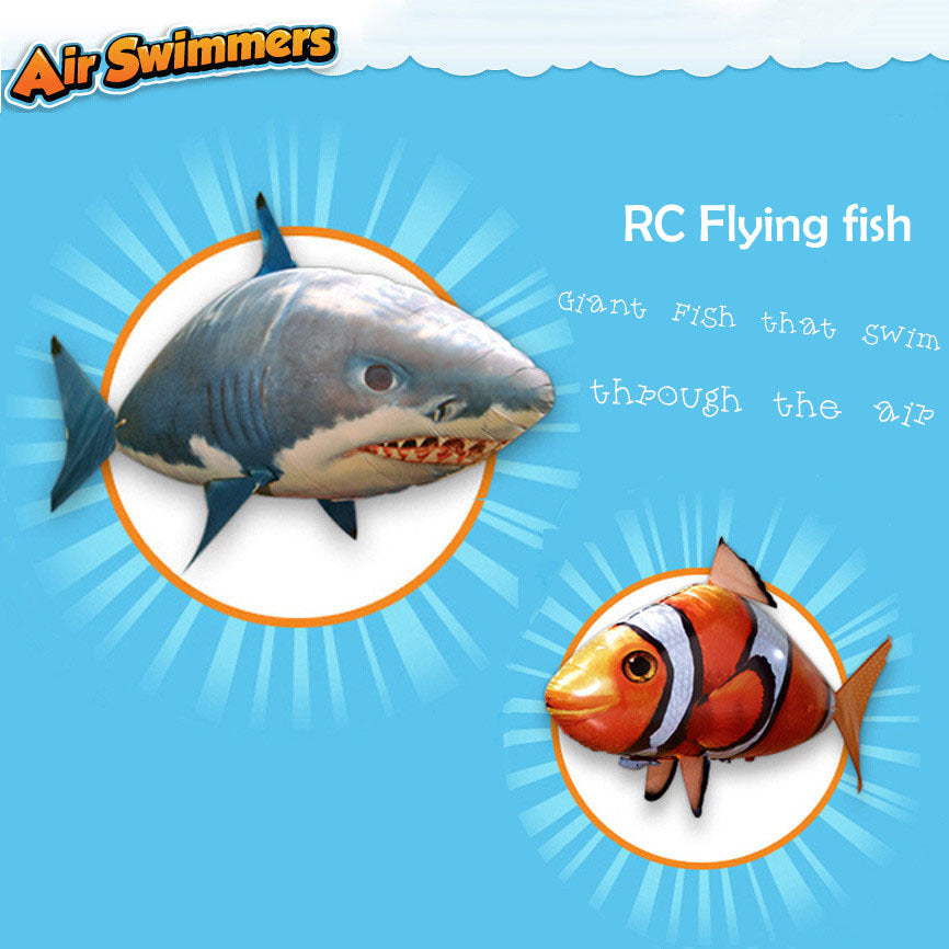 Remote Control Flying Shark - Inflatable RC Air Swimming Fish Toy for Kids