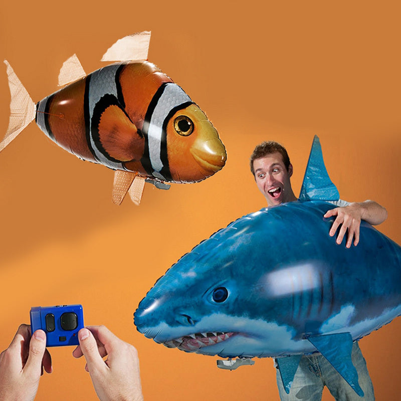 Remote Control Flying Shark - Inflatable RC Air Swimming Fish Toy for Kids