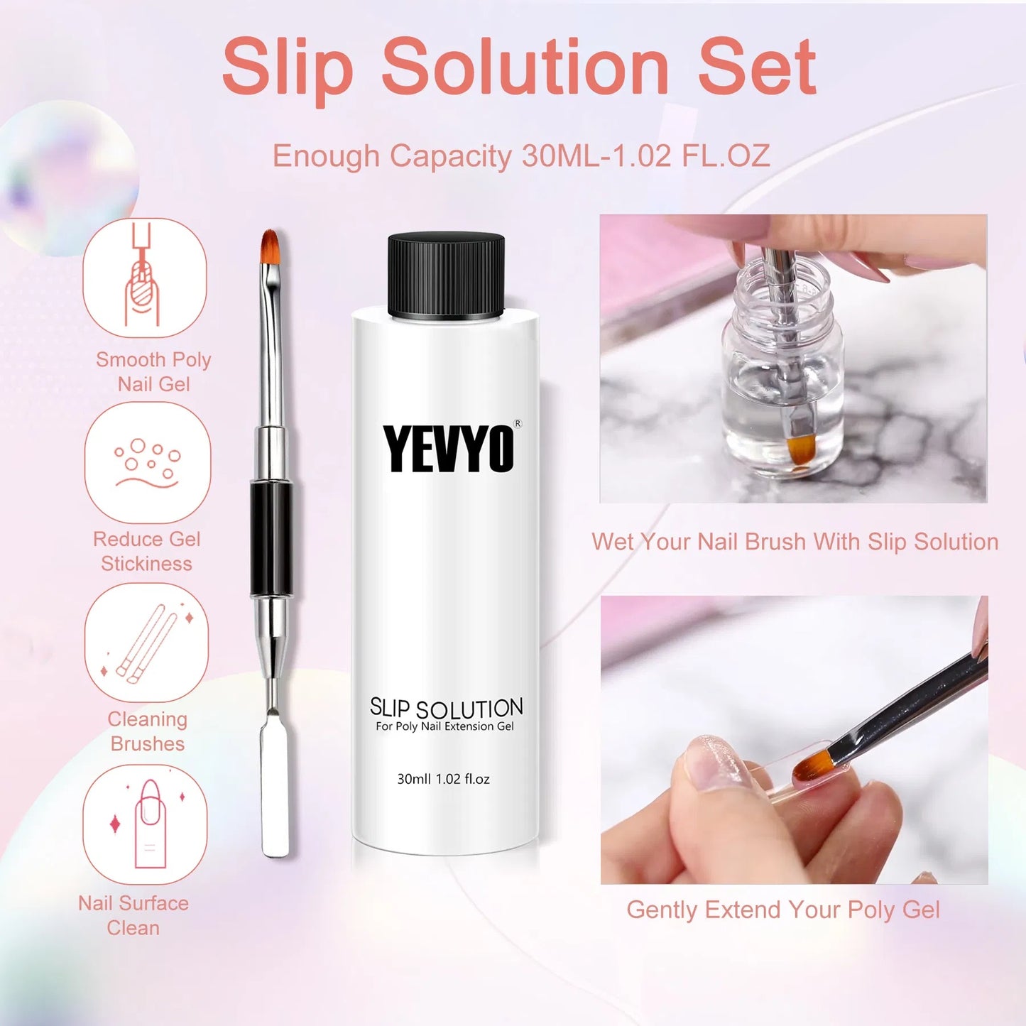 Polygel Nail Extension Kit with UV Lamp – Complete Gel Nail Starter Set with Slip Solution, Tools & Tips for Beginners