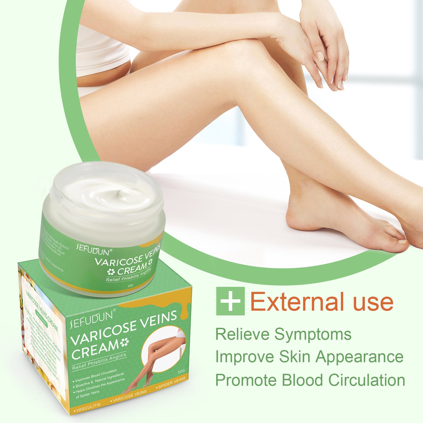 Varicose Vein Cream - Safflower Relief for Spider Veins & Leg Bruises