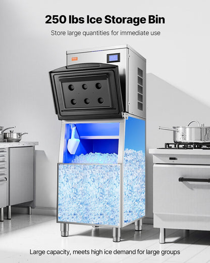Commercial Ice Storage Bin - 250 lb Capacity Stainless Steel Ice Maker Bin