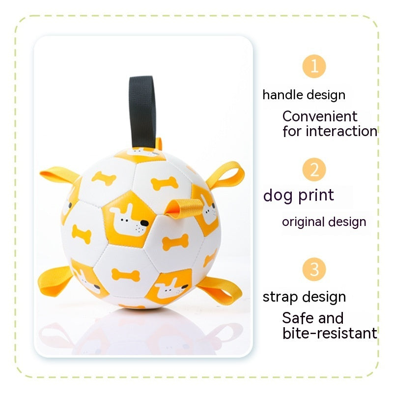 Interactive Dog Soccer Ball - Durable Chew Toy for Outdoor Training & Play