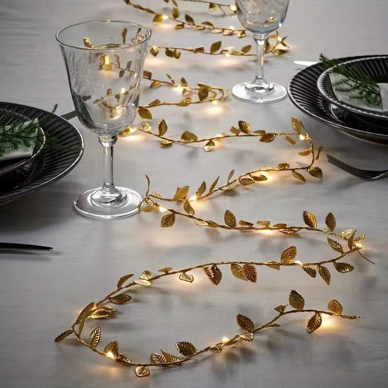 Christmas or wedding Decoration LED Golden Leaf Light