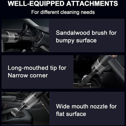 Handheld Vacuum Cleaner & Air Duster - High Power Multi-Nozzle for Car, Home & Pets