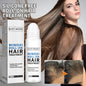 Minoxidil roll-on hair treatment with packaging and before-and-after effects on hair.