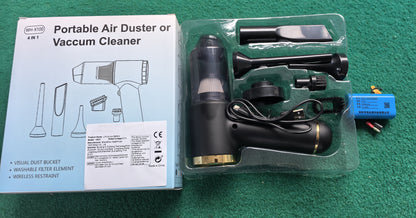 Handheld Vacuum Cleaner & Air Duster - High Power Multi-Nozzle for Car, Home & Pets