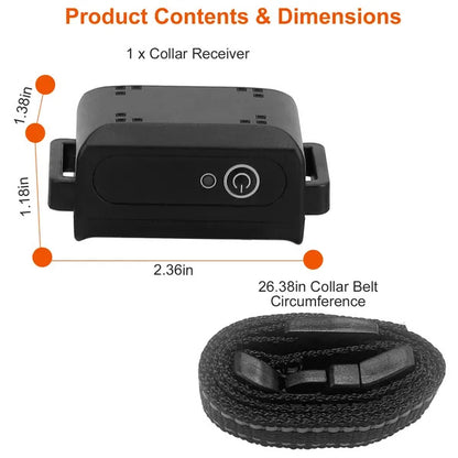 Waterproof Dog Training Collar Receiver - 3280ft Range with Shock, Vibration & Beep Modes