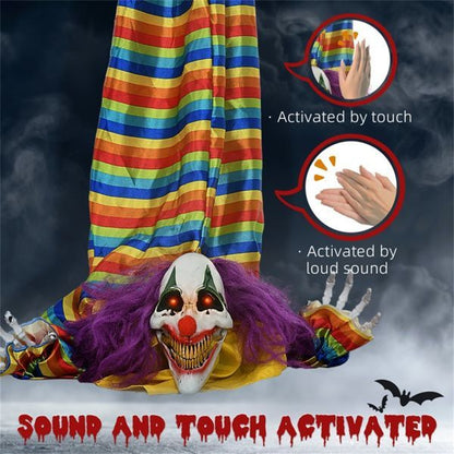 Animated LED Halloween Clown Decoration - Motion Activated Spooky Prop