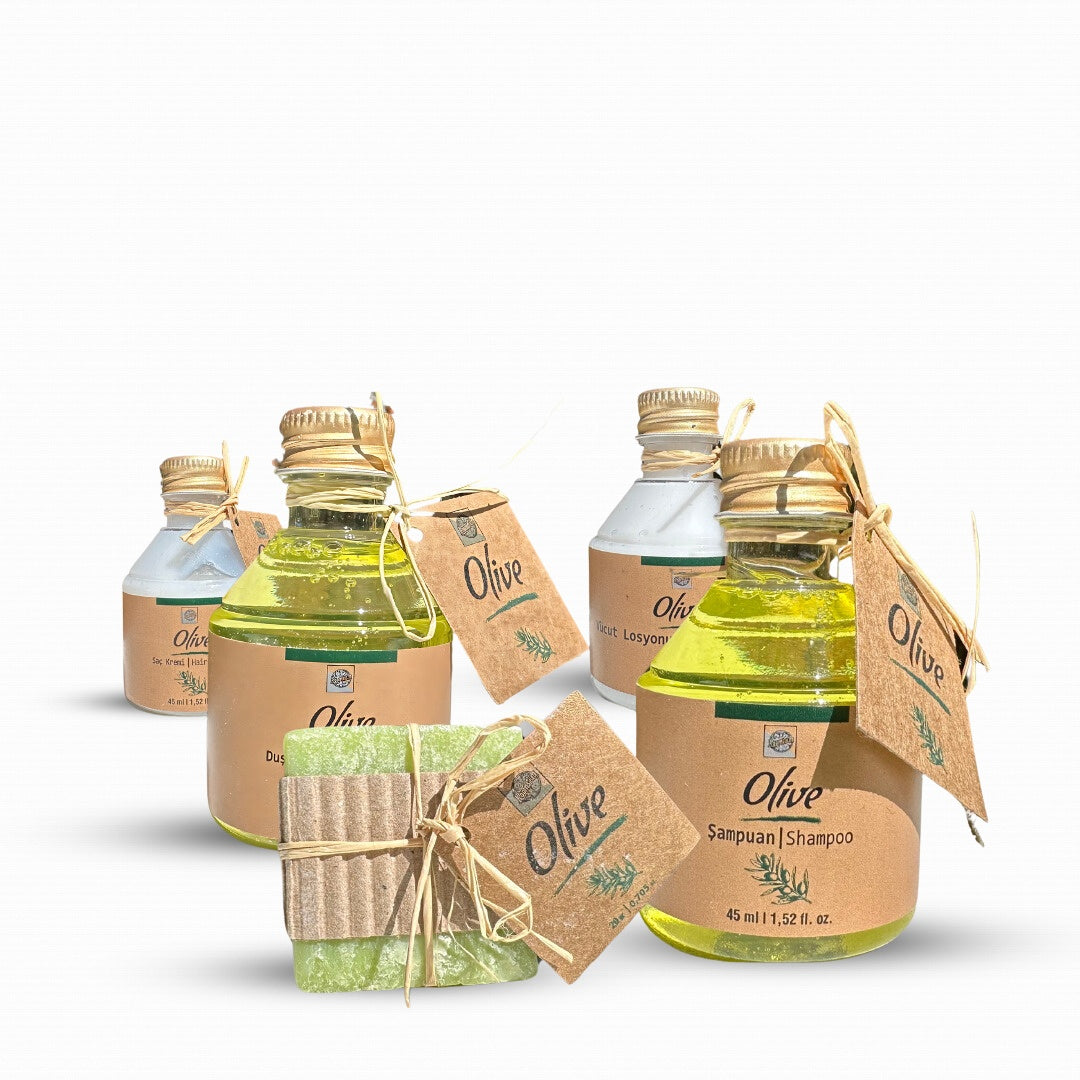 Olive 125 Piece Travel Size Toiletries Kit  Olive Blossom Scented Perfect For Vacation Rentals, Hotels, SPA
