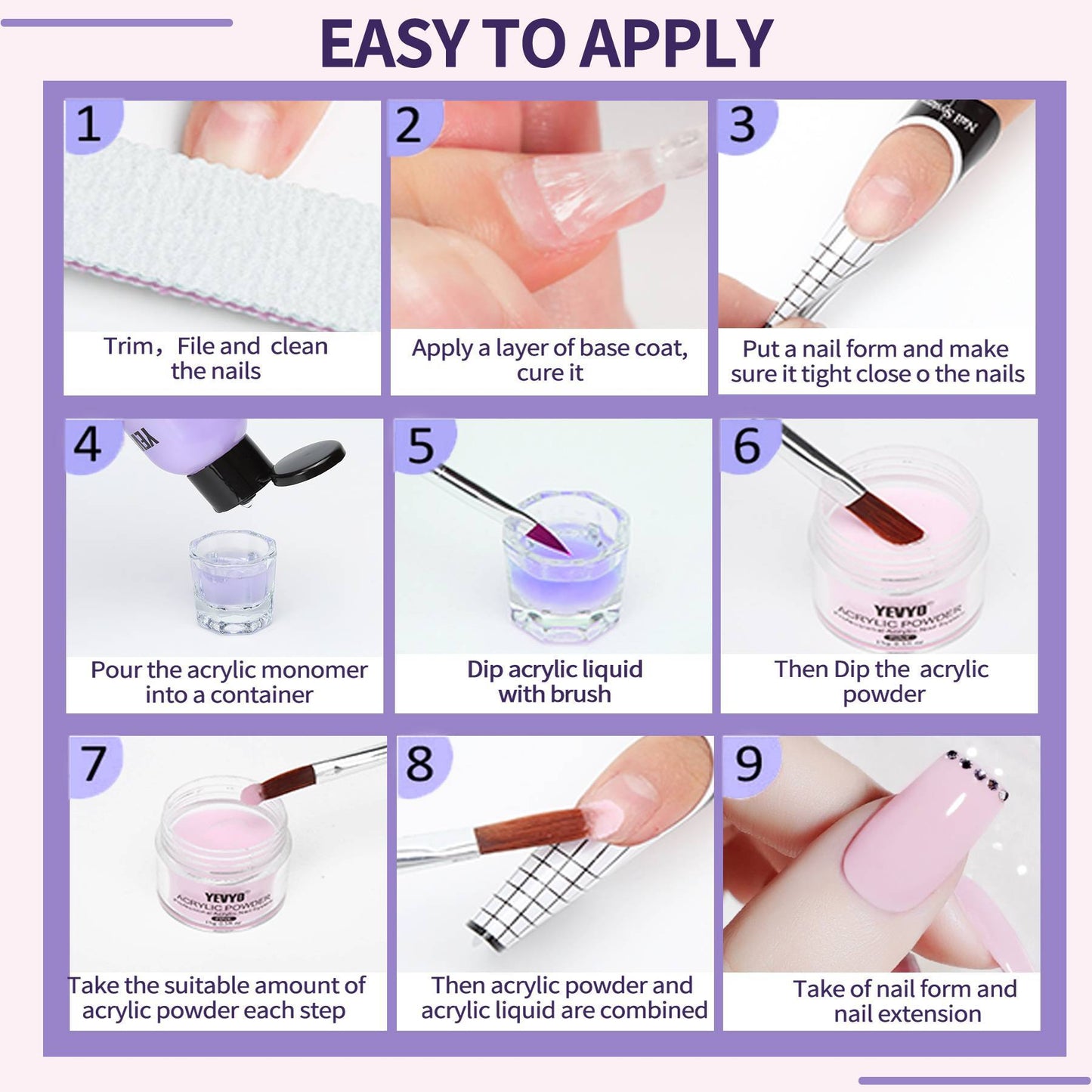 Professional Acrylic Nail Kit - Complete Powder & Liquid Set for Salon Nails