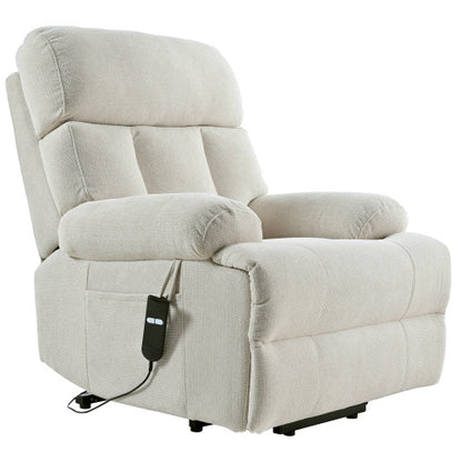 Oversized Power Lift Recliner Chair For Elderly, Electric Fabric Recliner Chair For Seniors, Home Theater Seating,Reclining Sofa Chair With Remote Control,Side Pocket ,Spacious Seat  Light Gray