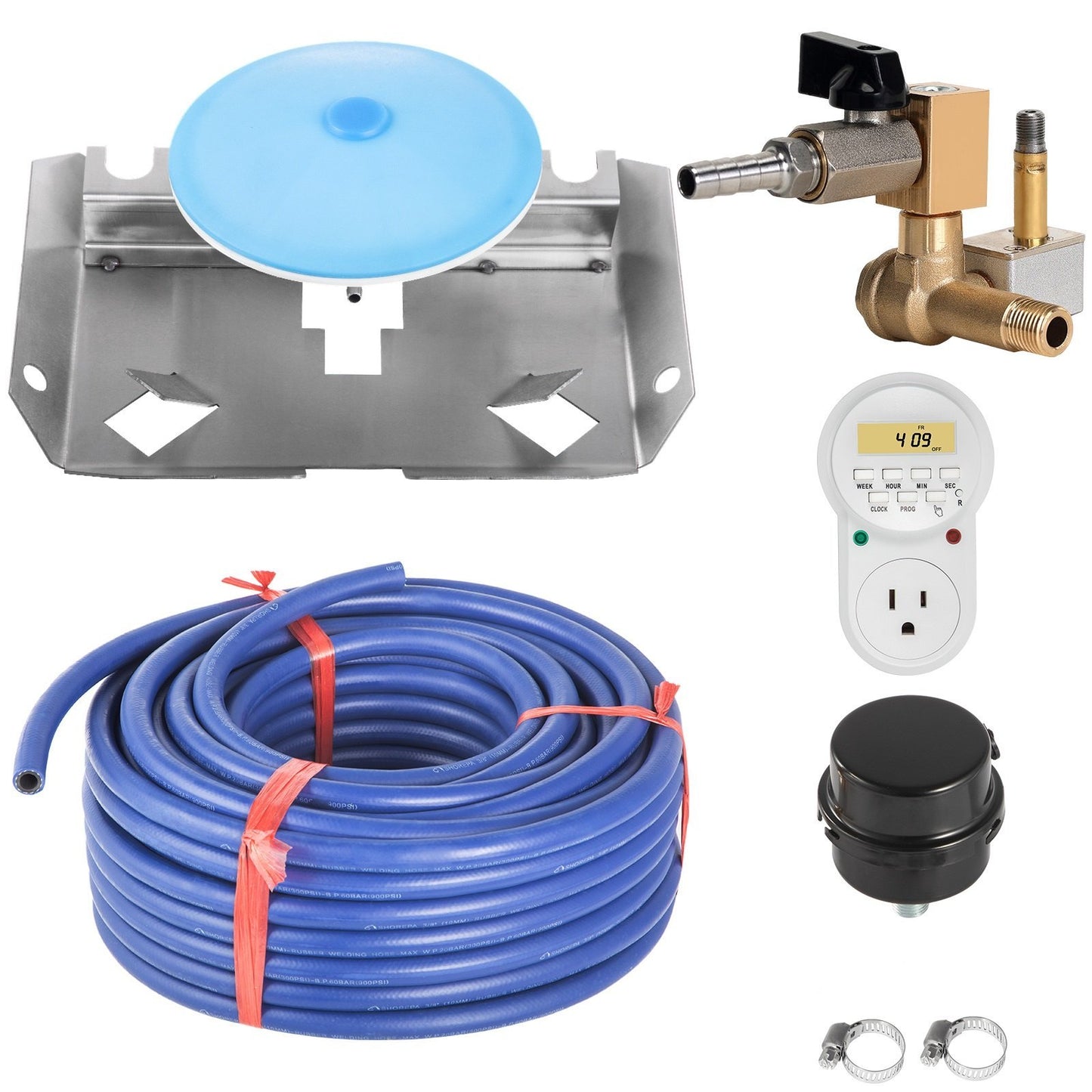 VEVOR Pond Aerator, 550W Power 5.2CFM For Up To 1 Acre 50' Lake Includes HP 100' Weighted Tubing & Diffuser, Air Compressor For Deep Water Oxygen Circulation, 1 Diffuser, Black