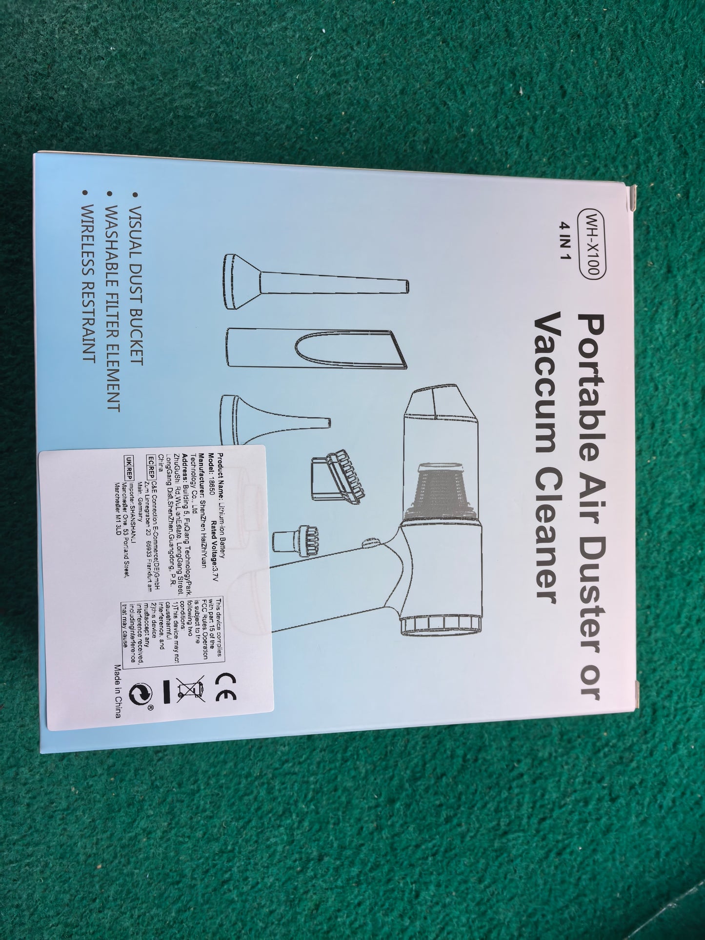 Handheld Vacuum Cleaner & Air Duster - High Power Multi-Nozzle for Car, Home & Pets