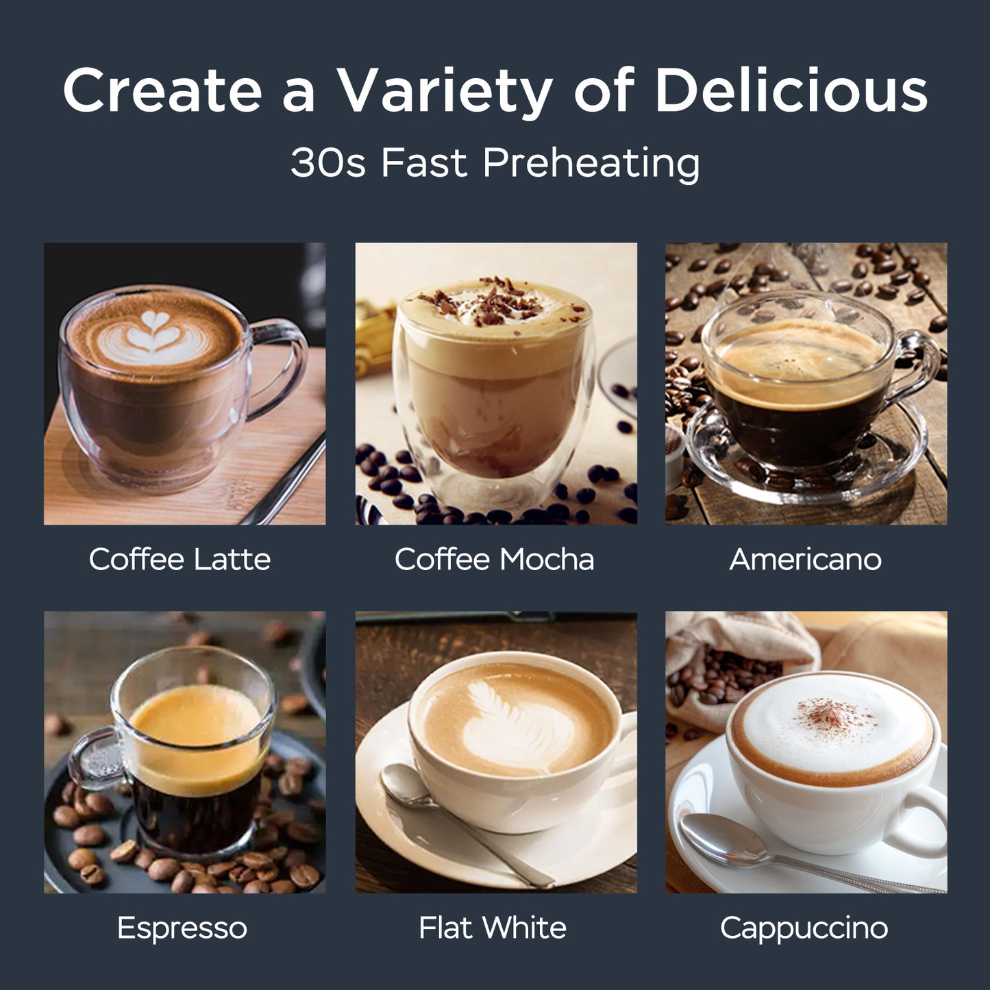 Professional Espresso Machine 20 Bar - Coffee Maker with Milk Frother | 1.8L