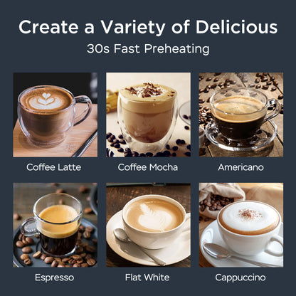 Professional Espresso Machine 20 Bar - Coffee Maker with Milk Frother | 1.8L