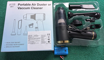 Handheld Vacuum Cleaner & Air Duster - High Power Multi-Nozzle for Car, Home & Pets