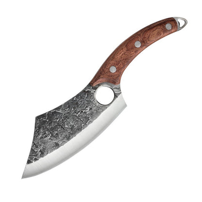 Forged Small Kitchen Knife Blade camp survival leather sheath