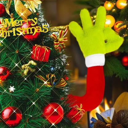 Grinch Arm Christmas Tree Decoration - Green Monster Elf Ornament for Holiday Decor