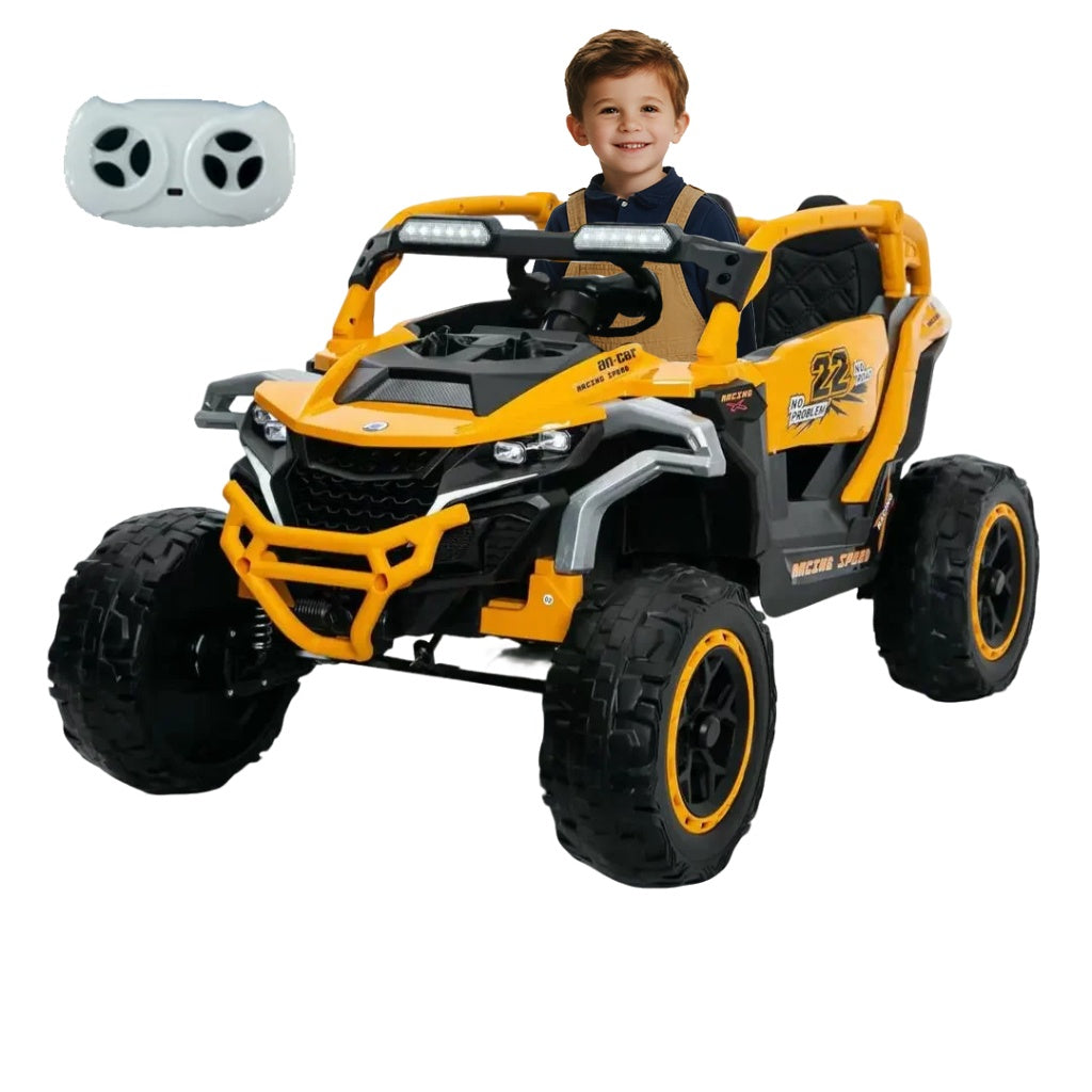 Ride On Models Truck Car 12V Kids Electric Vehicles, Remote Control, Front & Rear Shock Suspension, 2 Seater UTV, Flashlights And A Built-in Music Player, For Age 3-6 Years Old