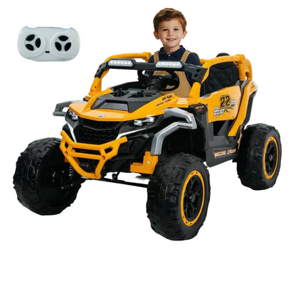 Ride On Models Truck Car 12V Kids Electric Vehicles, Remote Control, Front & Rear Shock Suspension, 2 Seater UTV, Flashlights And A Built-in Music Player, For Age 3-6 Years Old