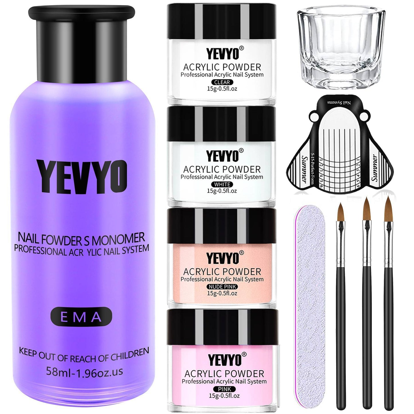 Professional Acrylic Nail Kit - Complete Powder & Liquid Set for Salon Nails