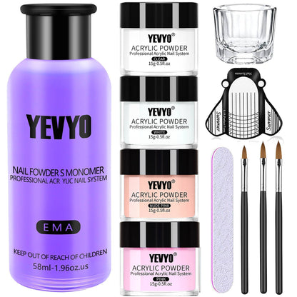 Professional Acrylic Nail Kit - Complete Powder & Liquid Set for Salon Nails