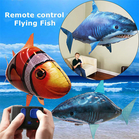 Remote Control Flying Shark - Inflatable RC Air Swimming Fish Toy for Kids