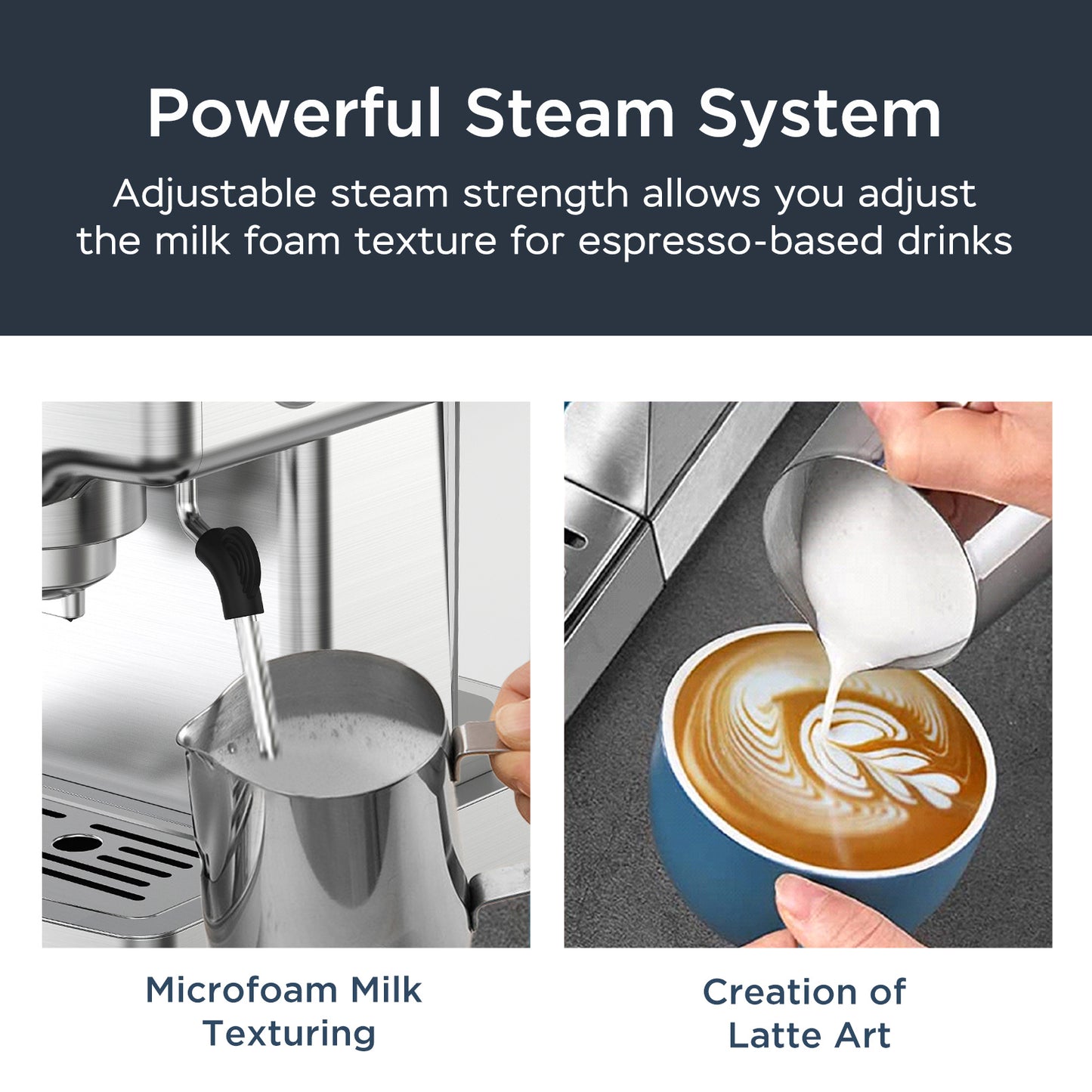 Professional Espresso Machine 20 Bar - Coffee Maker with Milk Frother | 1.8L